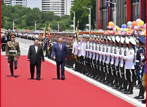 图讯：习近平出席金正恩举行的欢迎仪式
